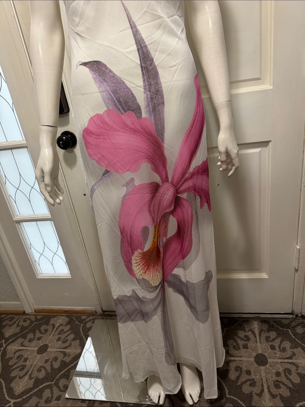 Peppermayo White Maxi Dress with Pink & Purple Floral Size 8. A1 - Picture 4 of 15